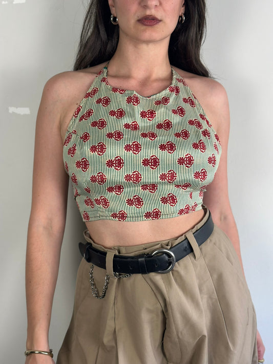 Silk Double Face Crop Top