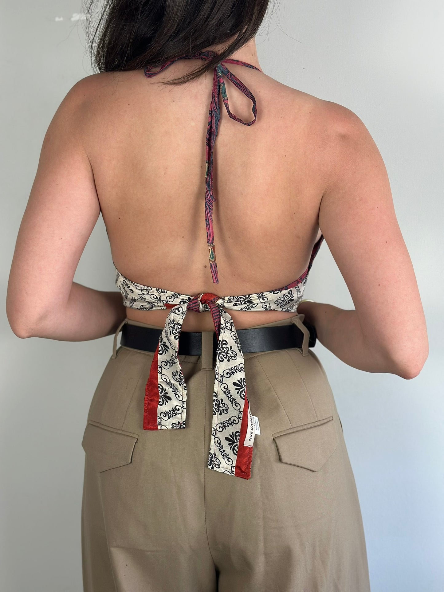 Silk Double Face Crop Top