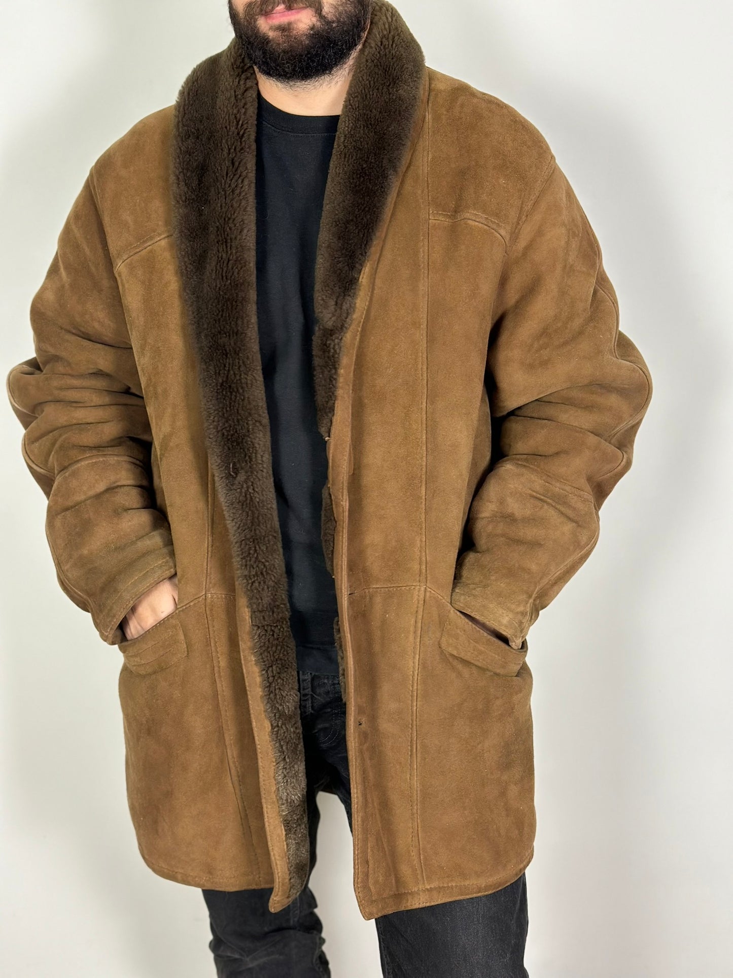 Vintage Brown Sheepskin Coat