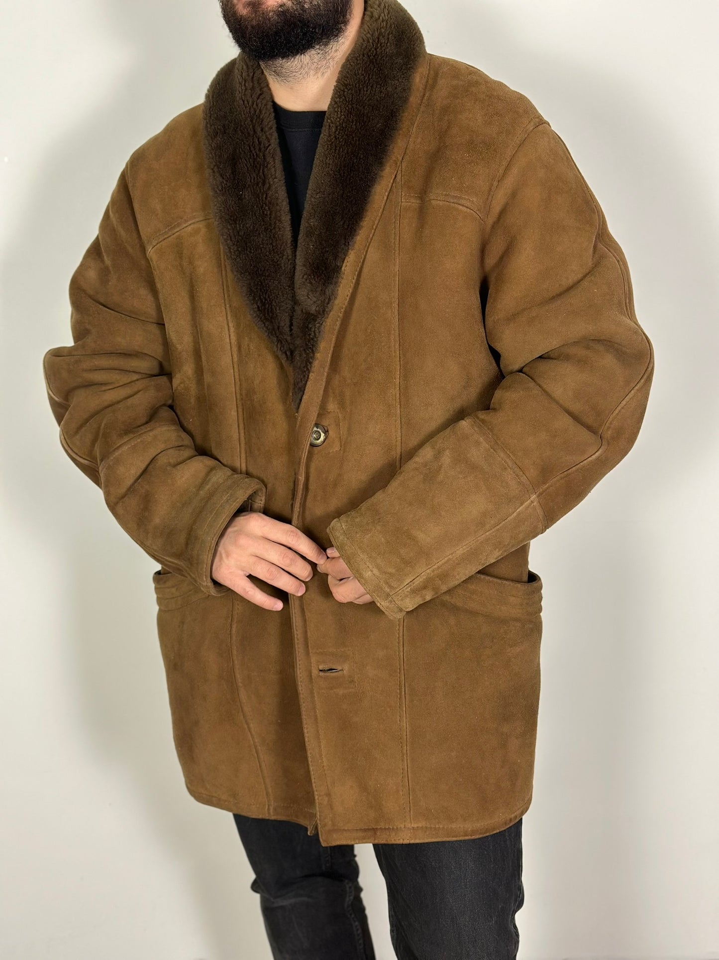 Vintage Brown Sheepskin Coat