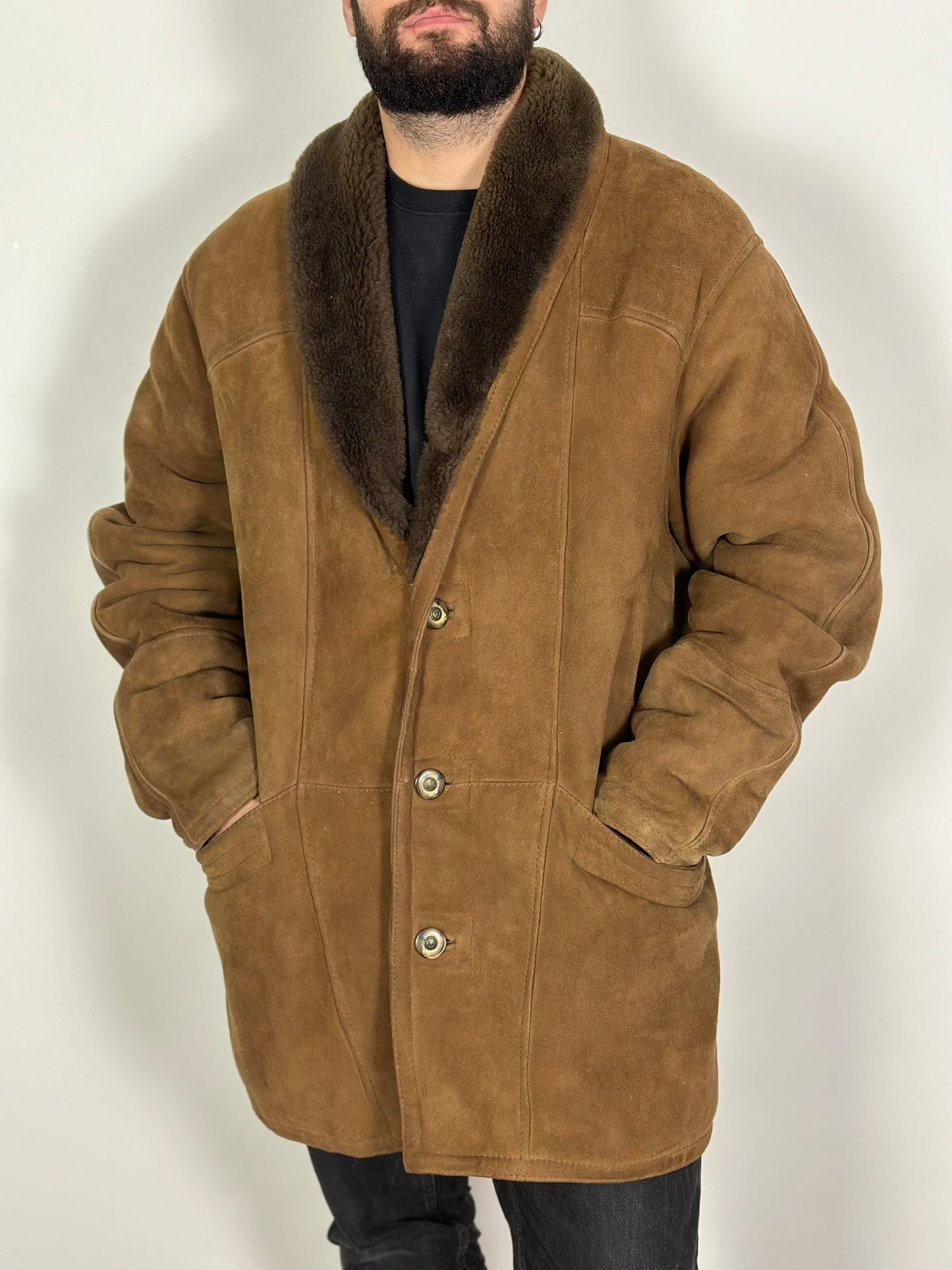 Vintage Brown Sheepskin Coat