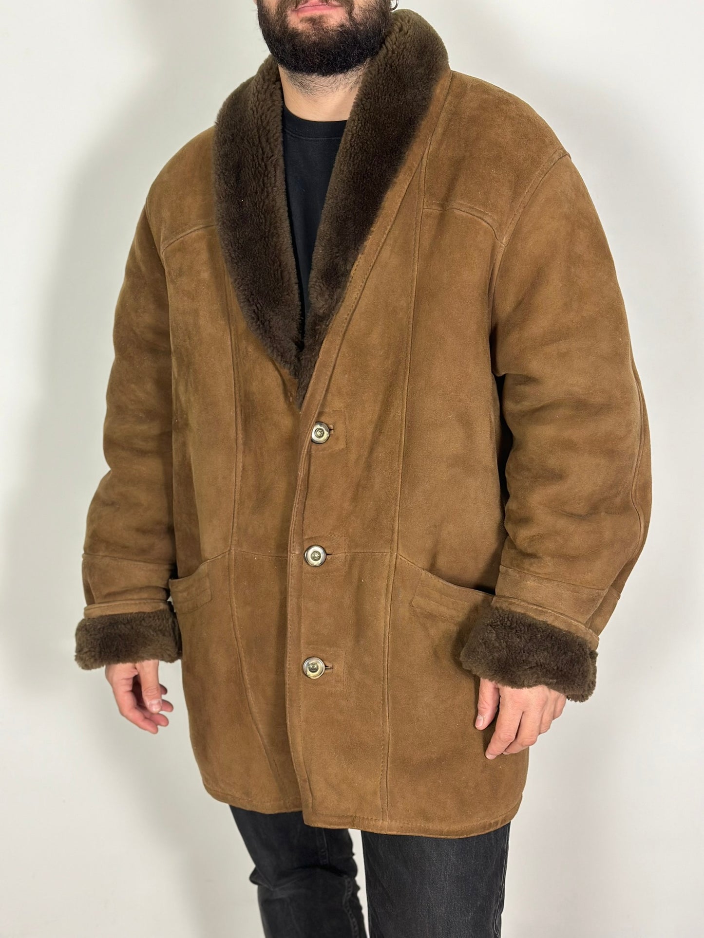 Vintage Brown Sheepskin Coat