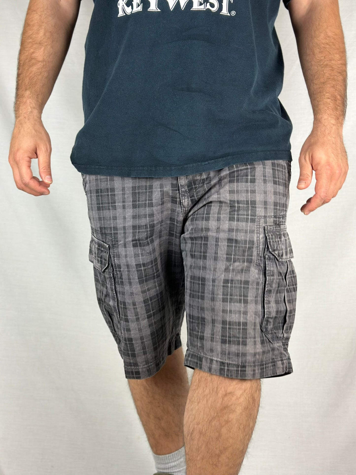 Vintage Checked Cargo Shorts