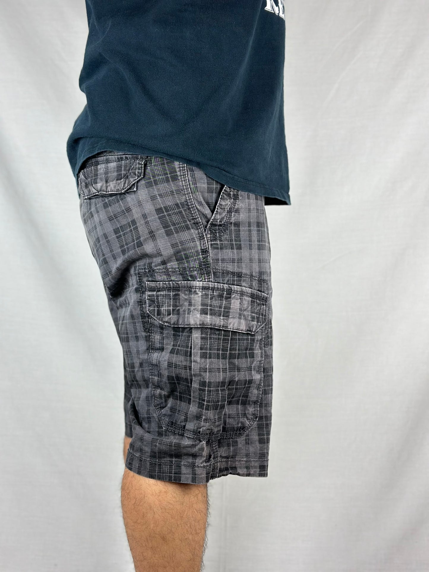 Vintage Checked Cargo Shorts