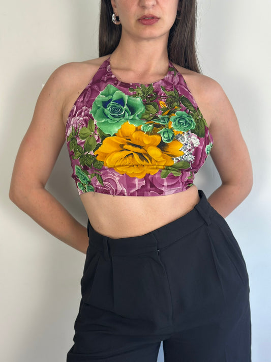 Silk Double Face Crop Top