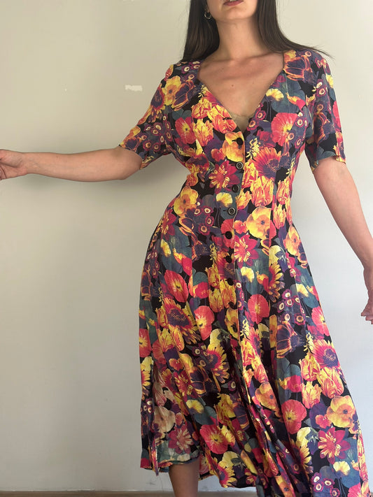 Vintage Colorful Maxi Dress