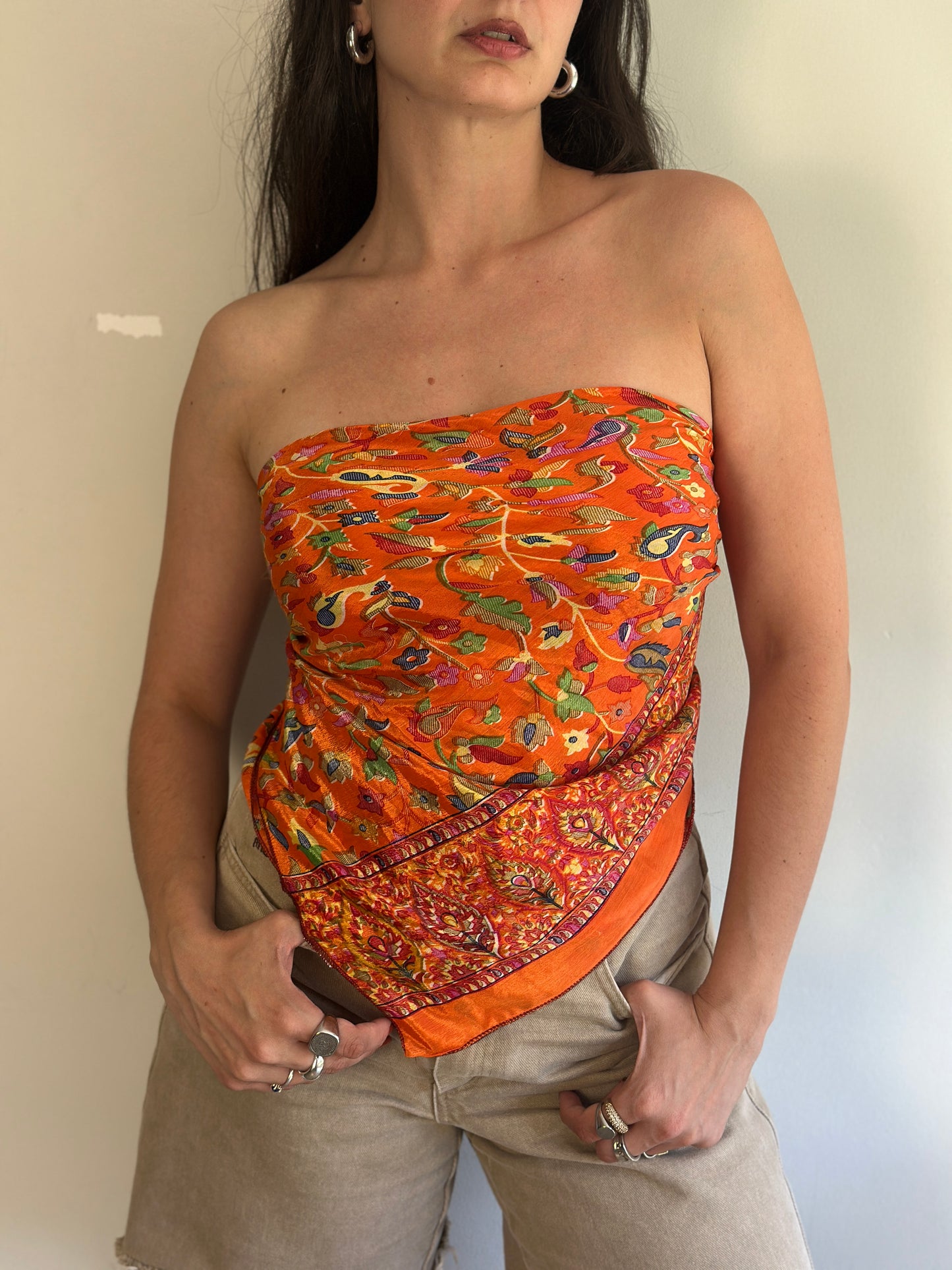Recycled Silk Scarf-Top