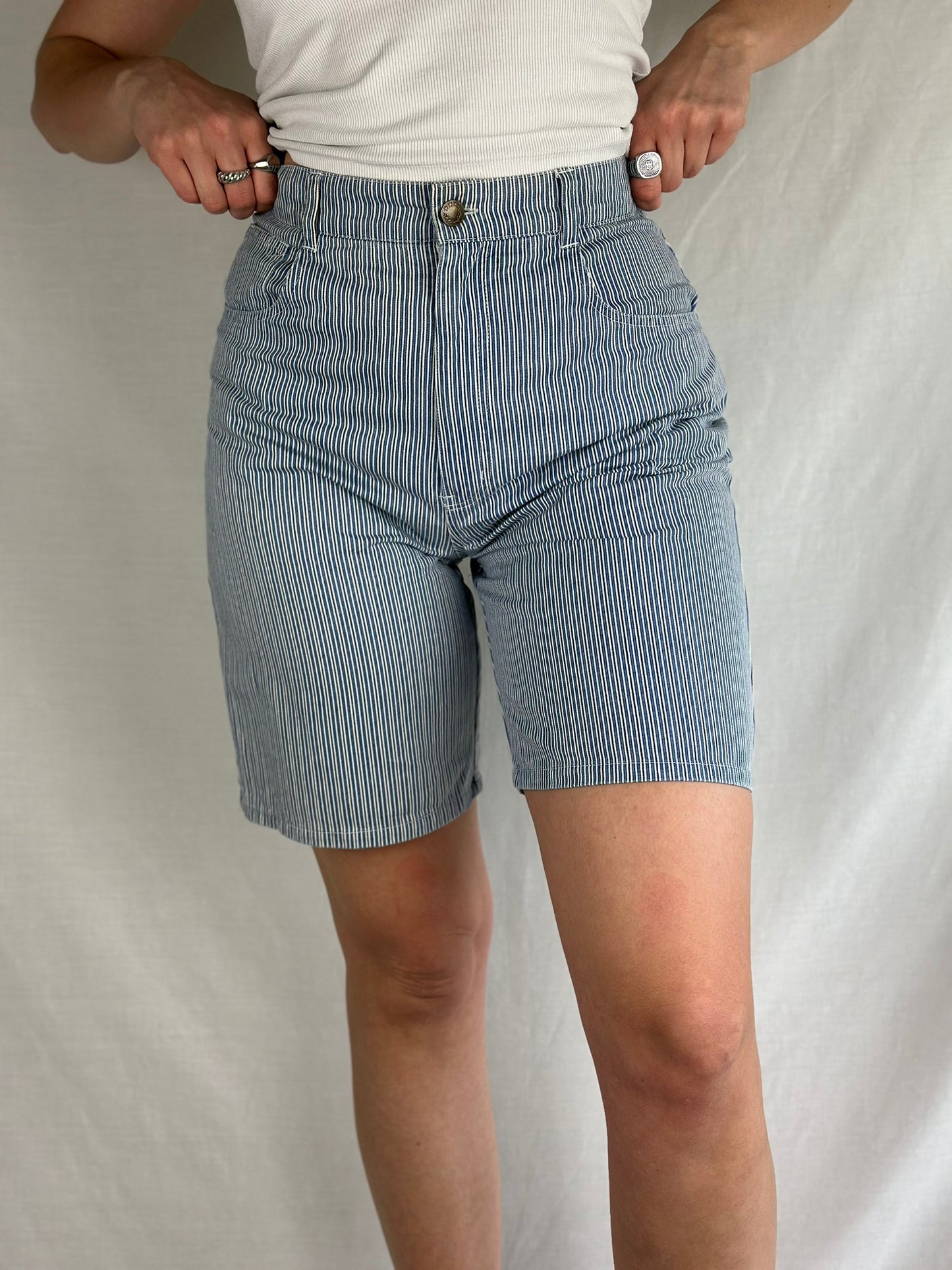 High-waist Striped Shorts