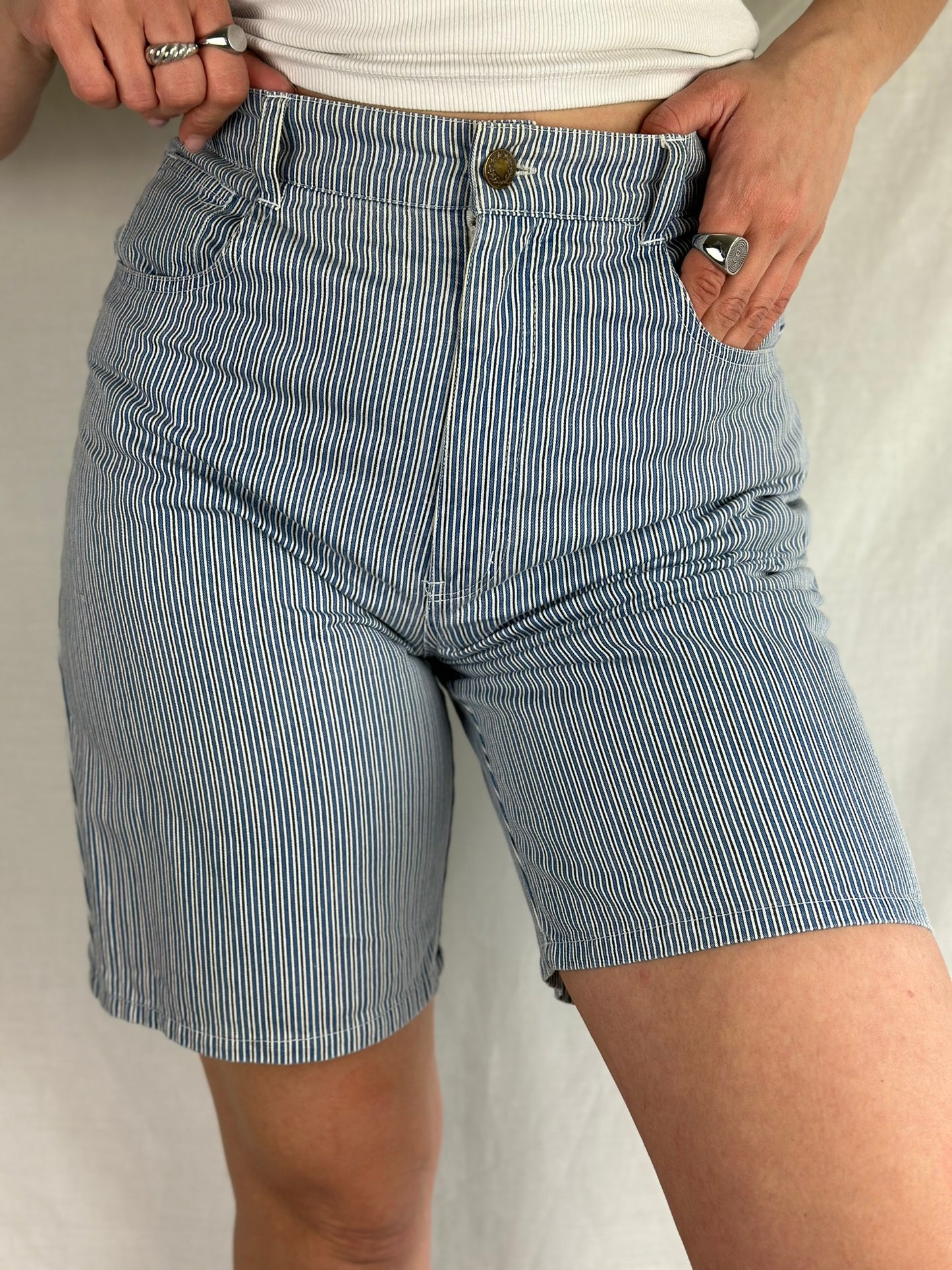 High-waist Striped Shorts