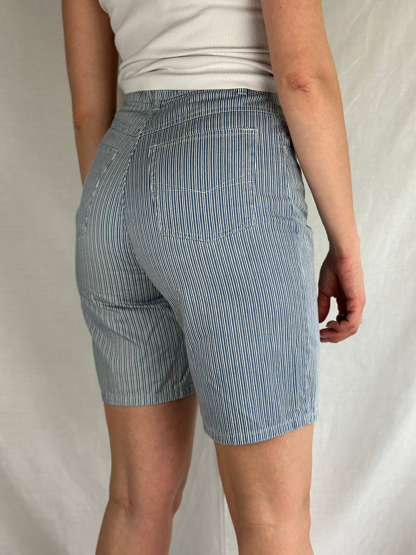 High-waist Striped Shorts