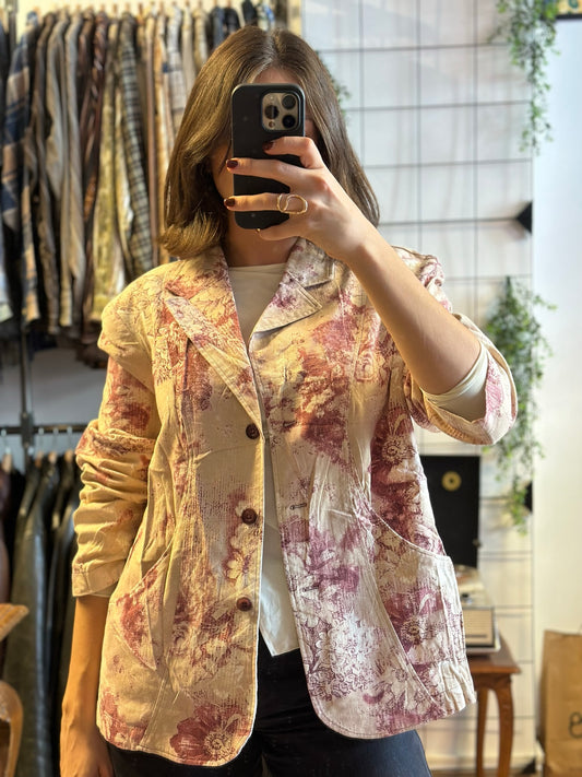 Vintage Printed Blazer