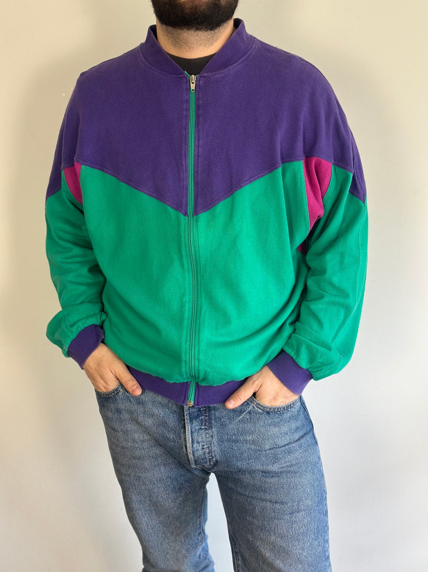 Vintage Athletic Cardigan with zipper