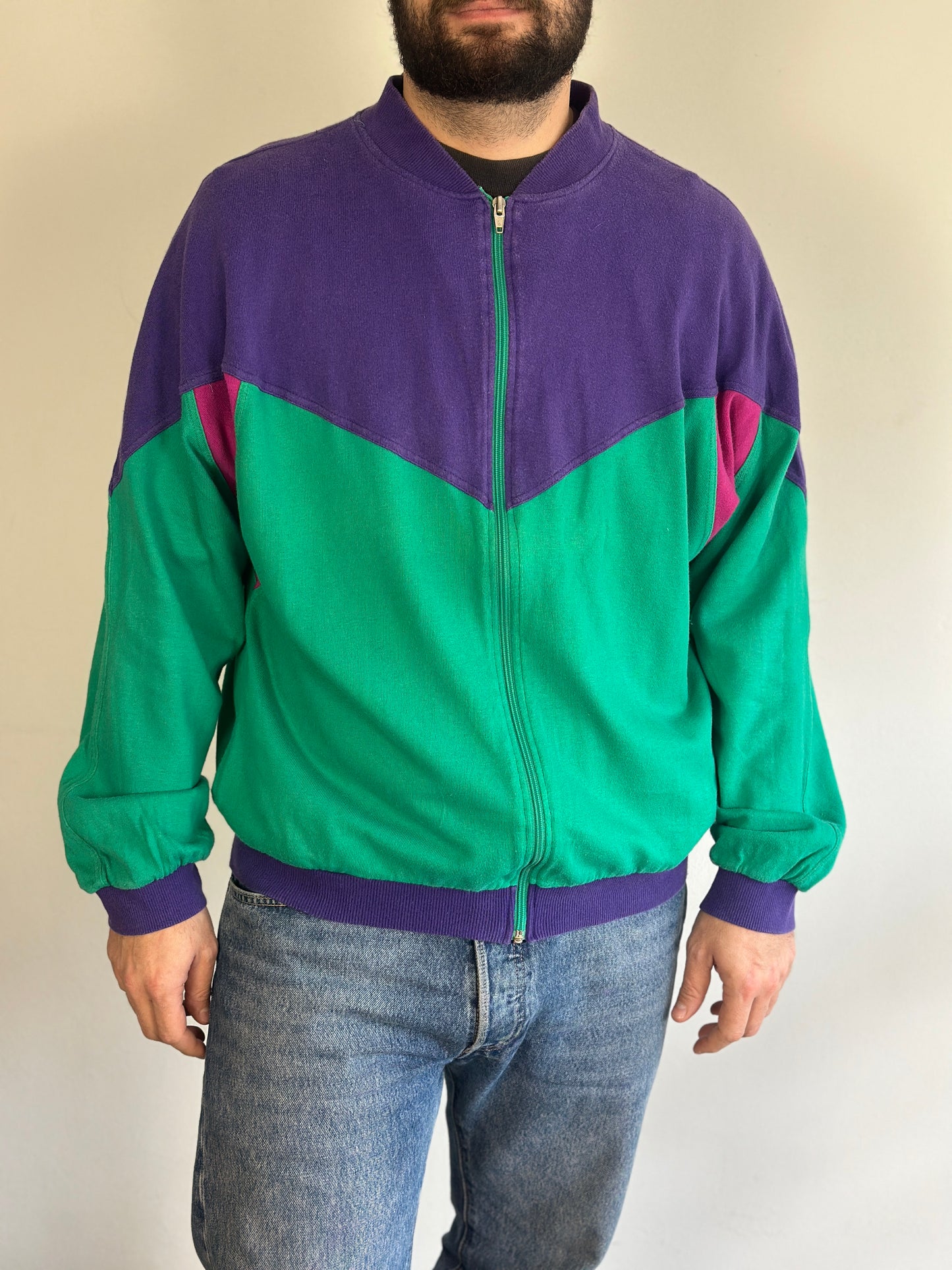 Vintage Athletic Cardigan with zipper