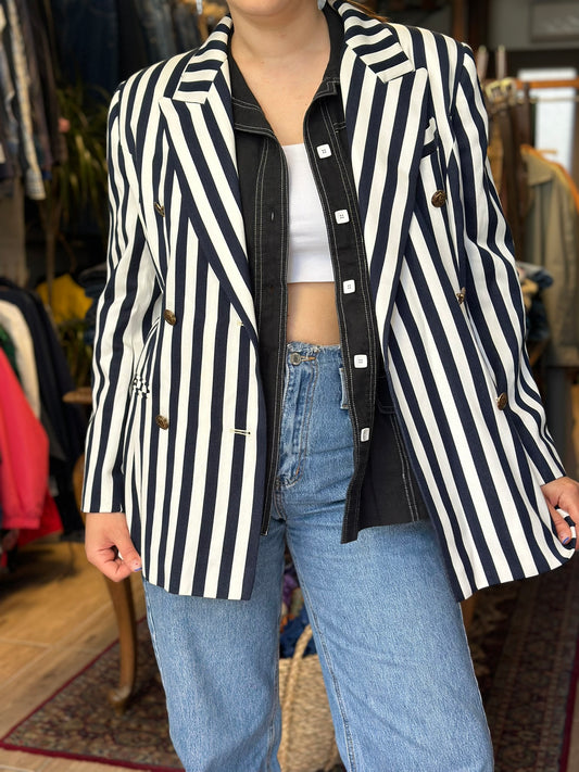 Vintage Striped Blazer