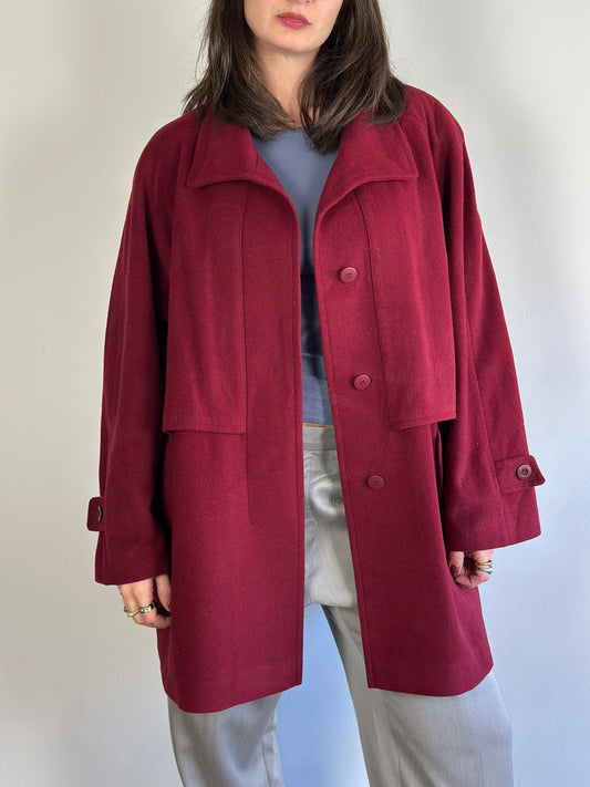 Vintage Burgundy Semi-Coat