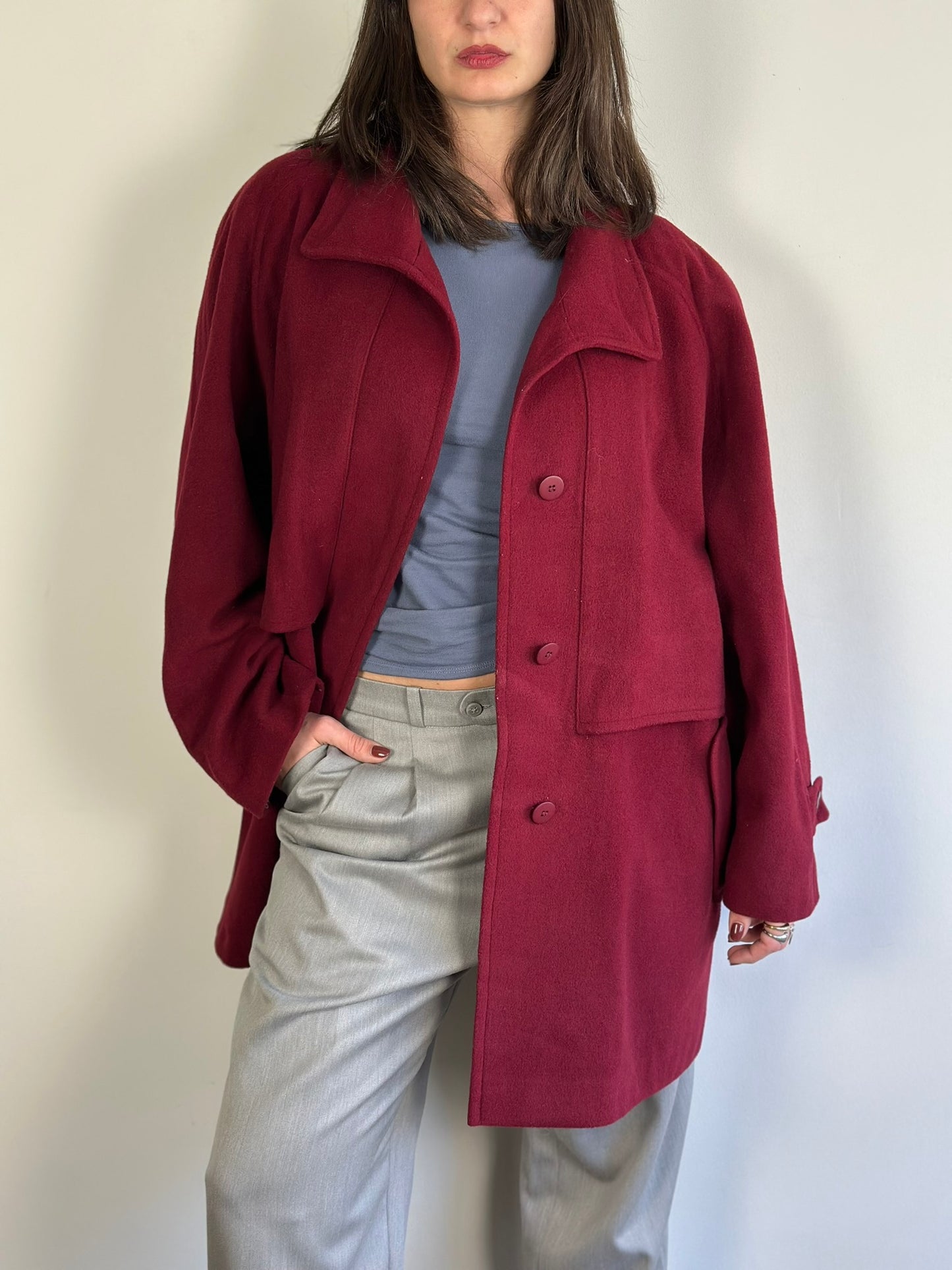 Vintage Burgundy Semi-Coat