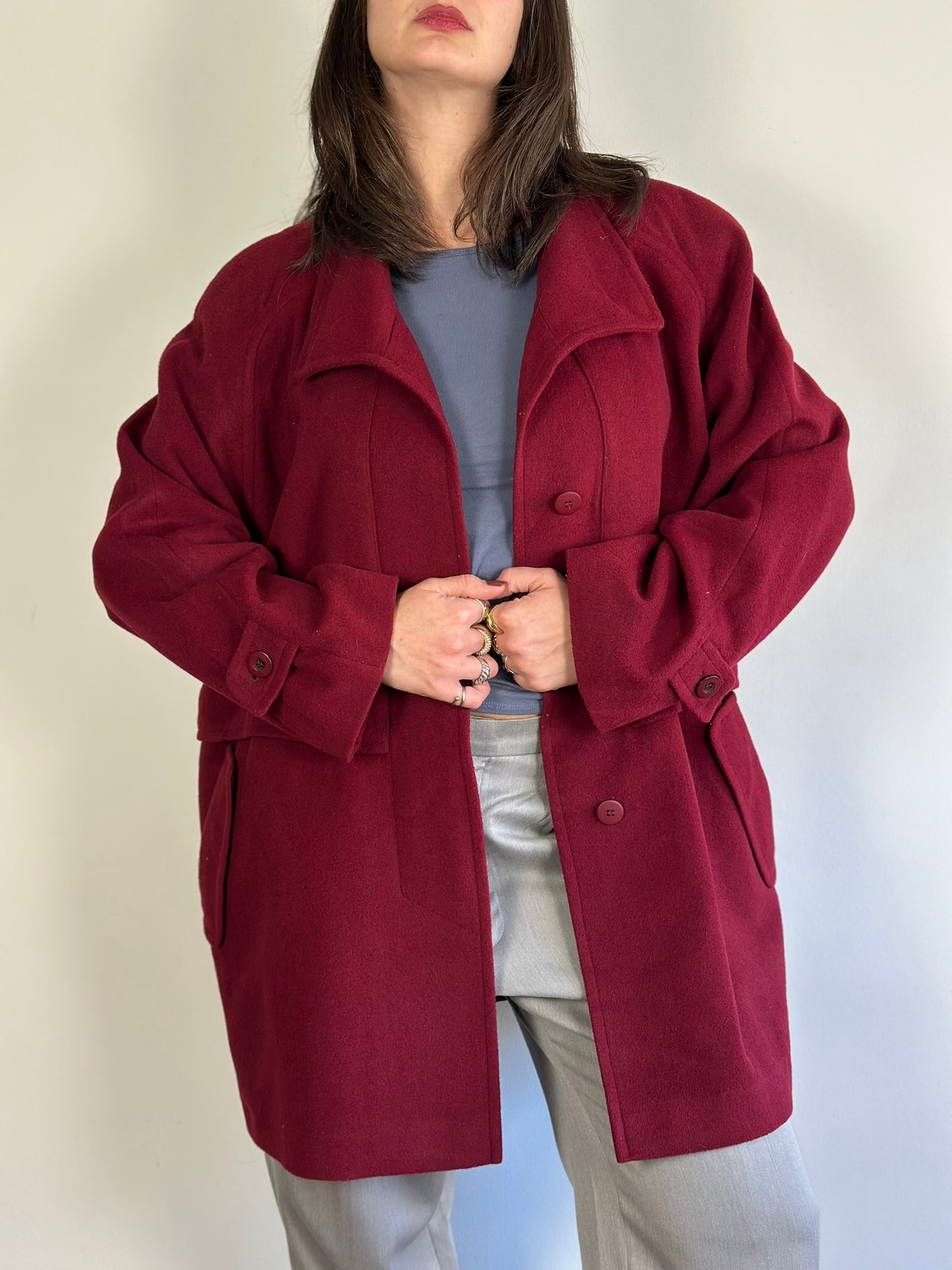 Vintage Burgundy Semi-Coat