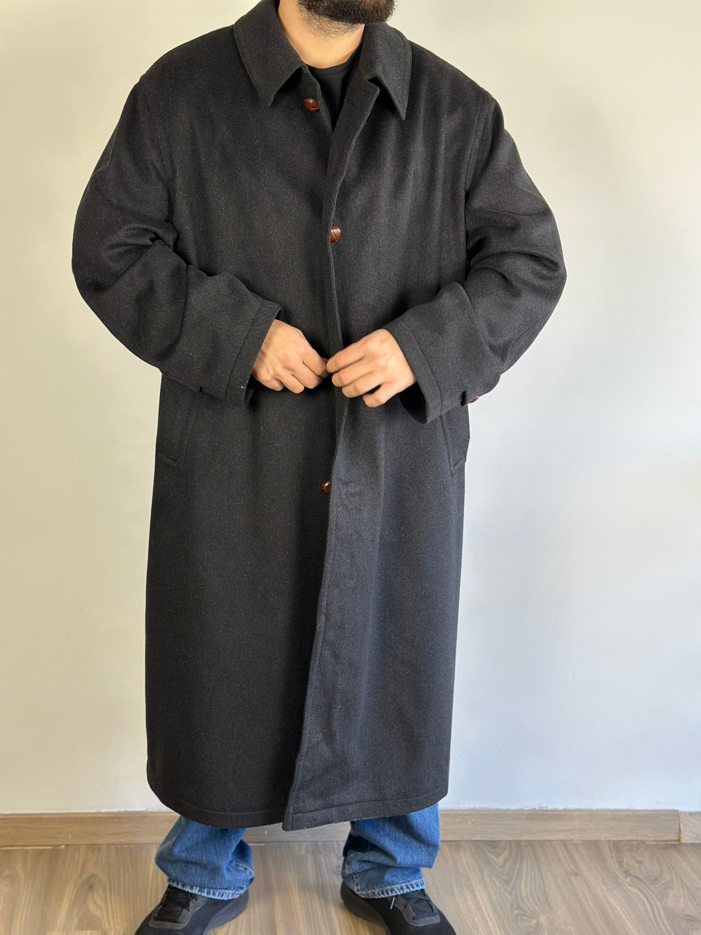 Oversized Dark Grey Vintage Coat