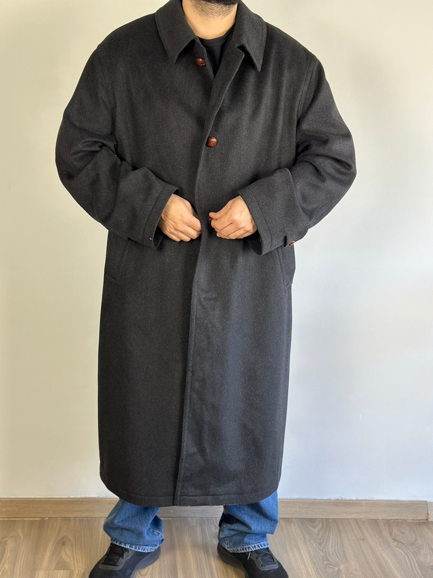 Oversized Dark Grey Vintage Coat