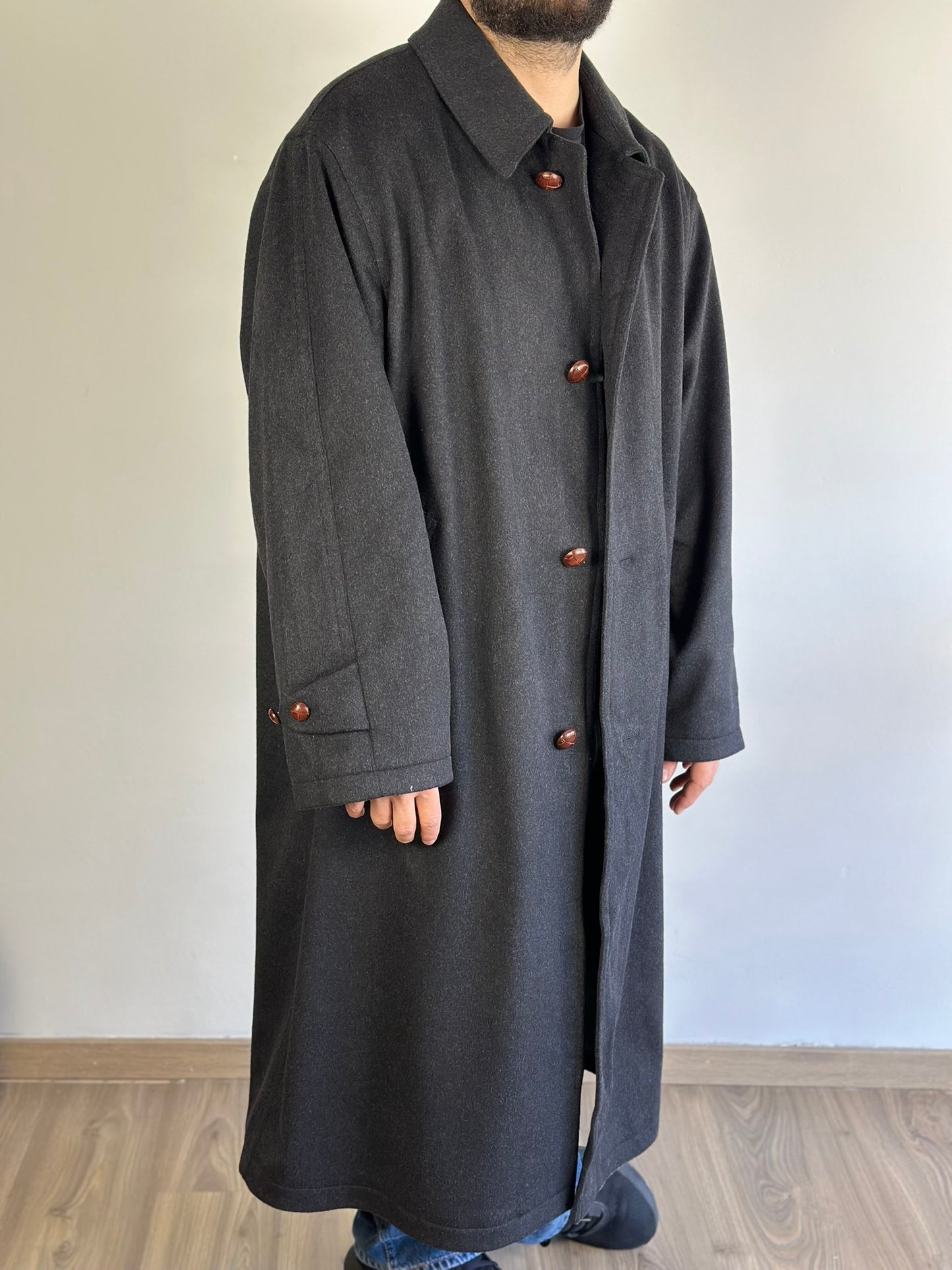 Oversized Dark Grey Vintage Coat