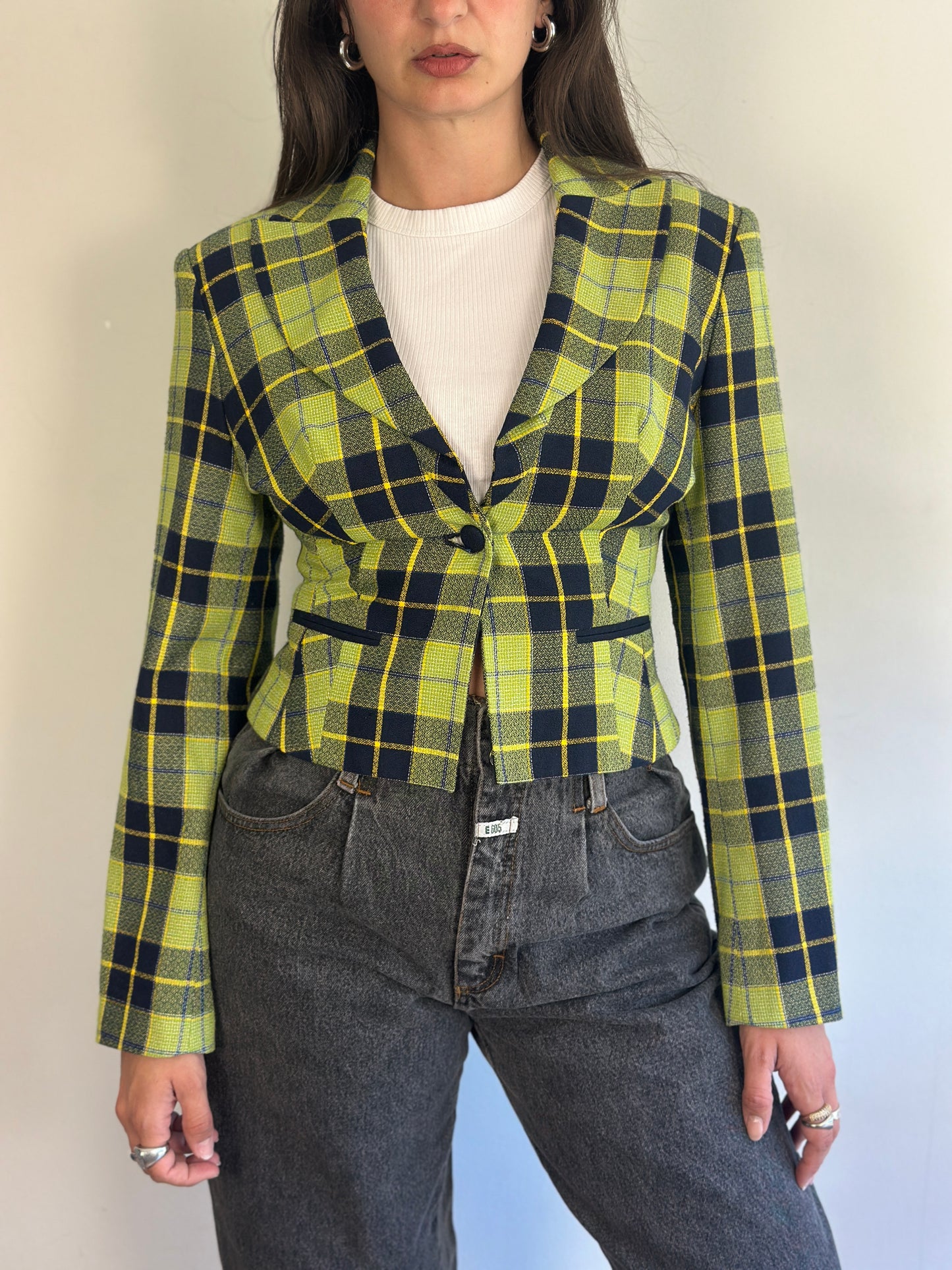 Vintage Checked Blazer