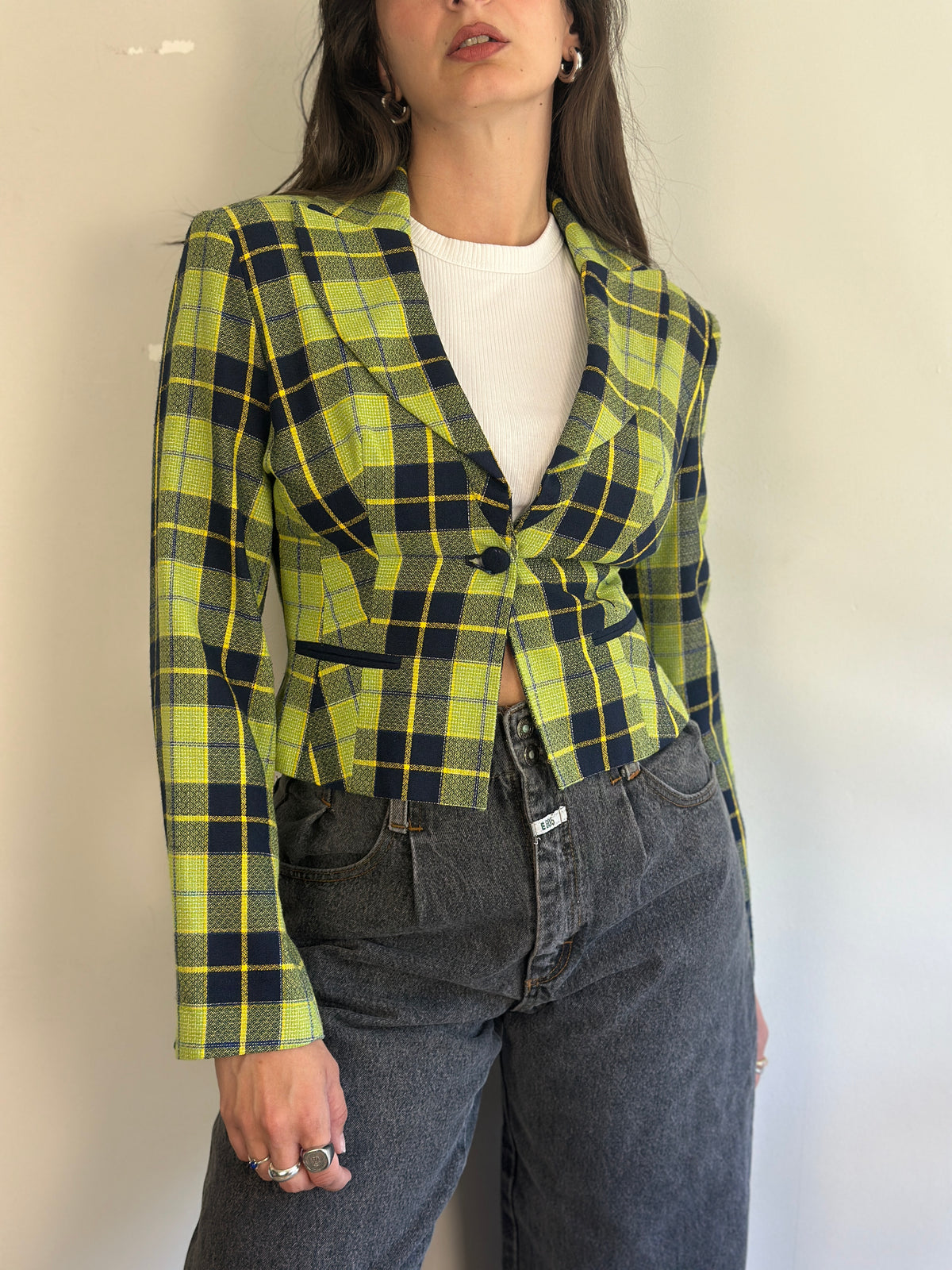 Vintage Checked Blazer