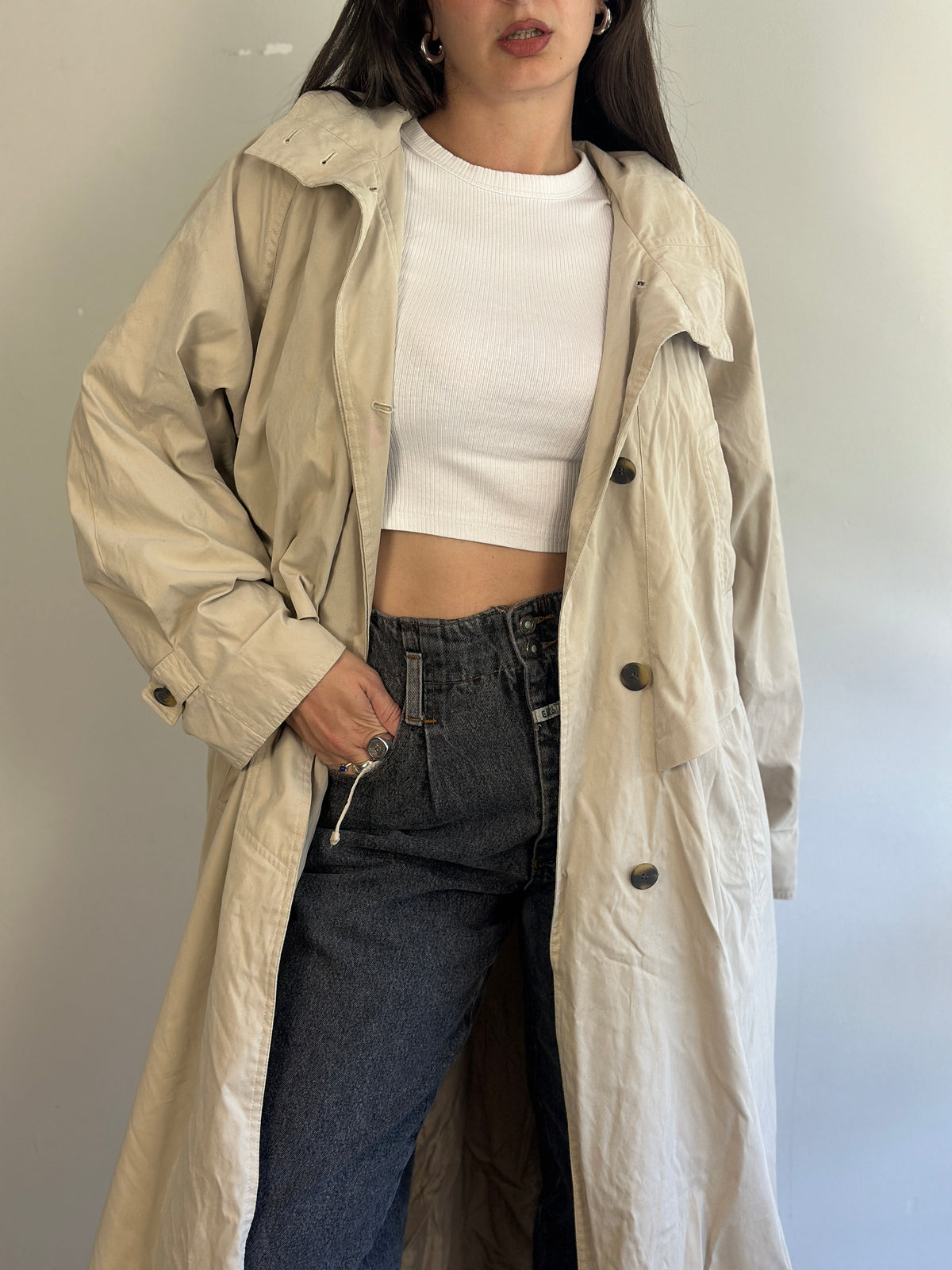 Vintage Beige Trench Coat