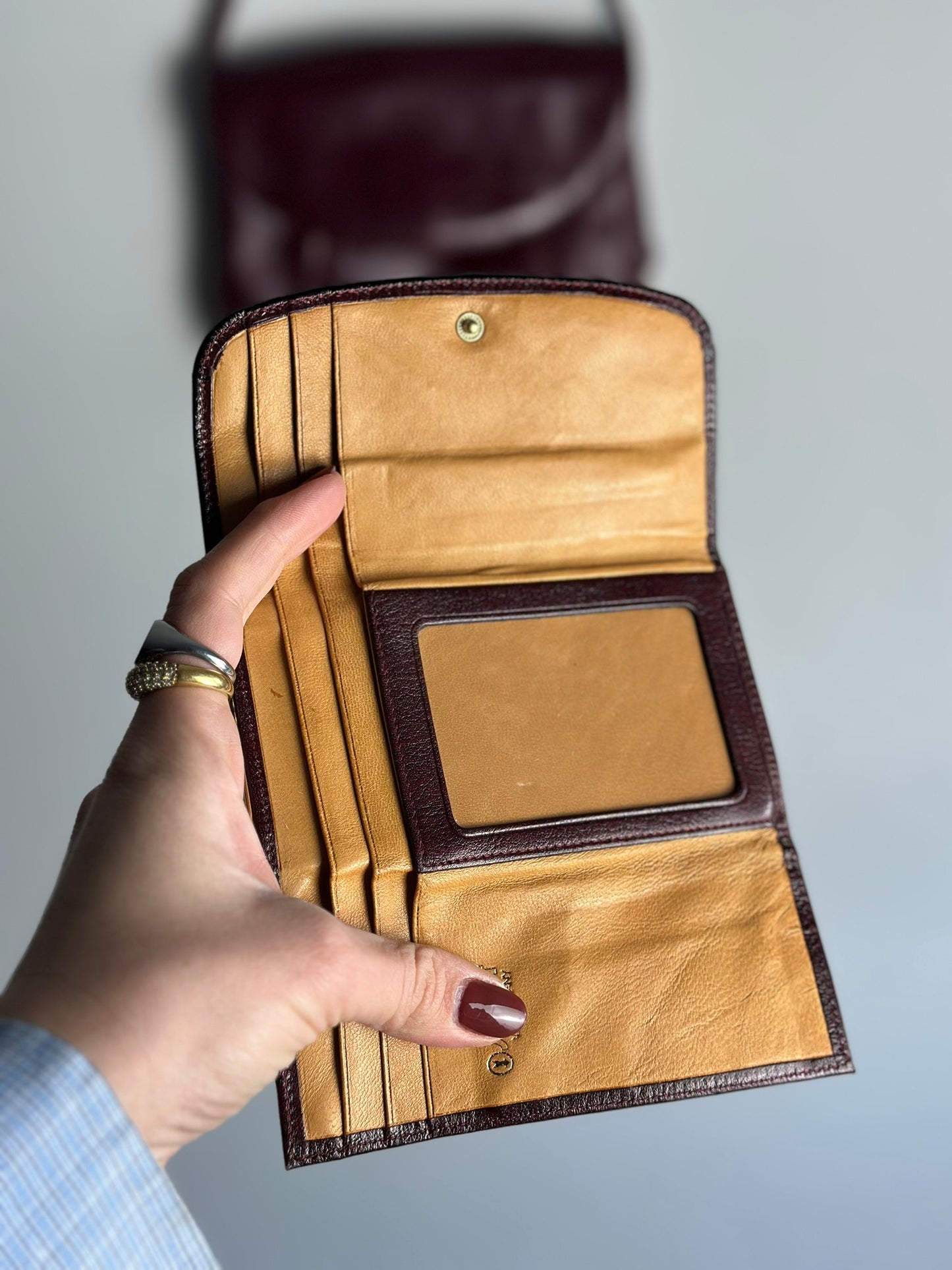 Vintage Burgundy Bag With Wallet