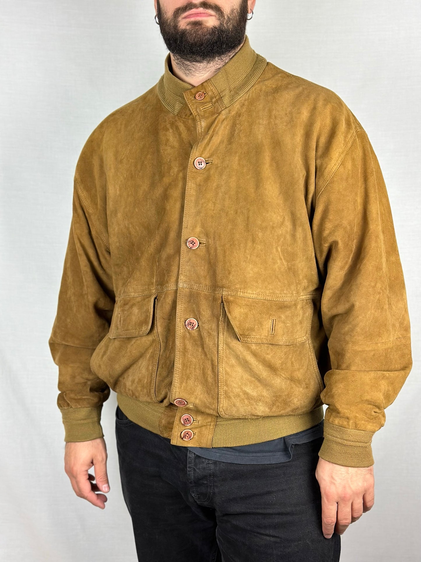 Genuine Leather Suede Bomber