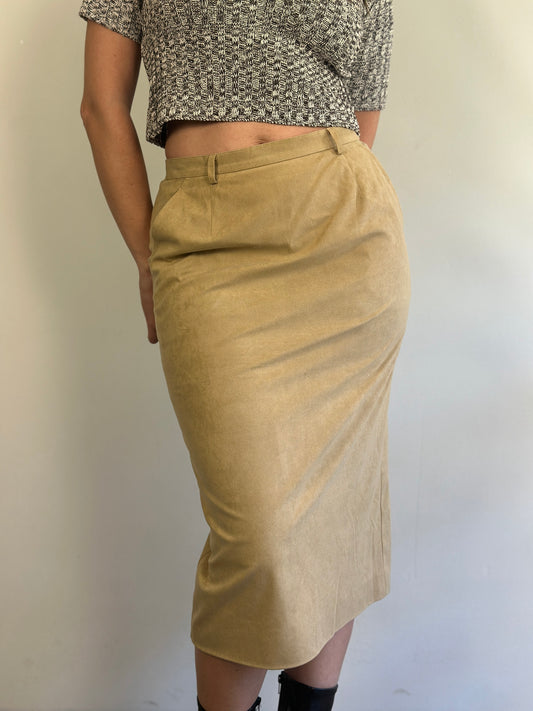 Vintage Suede Beige Skirt