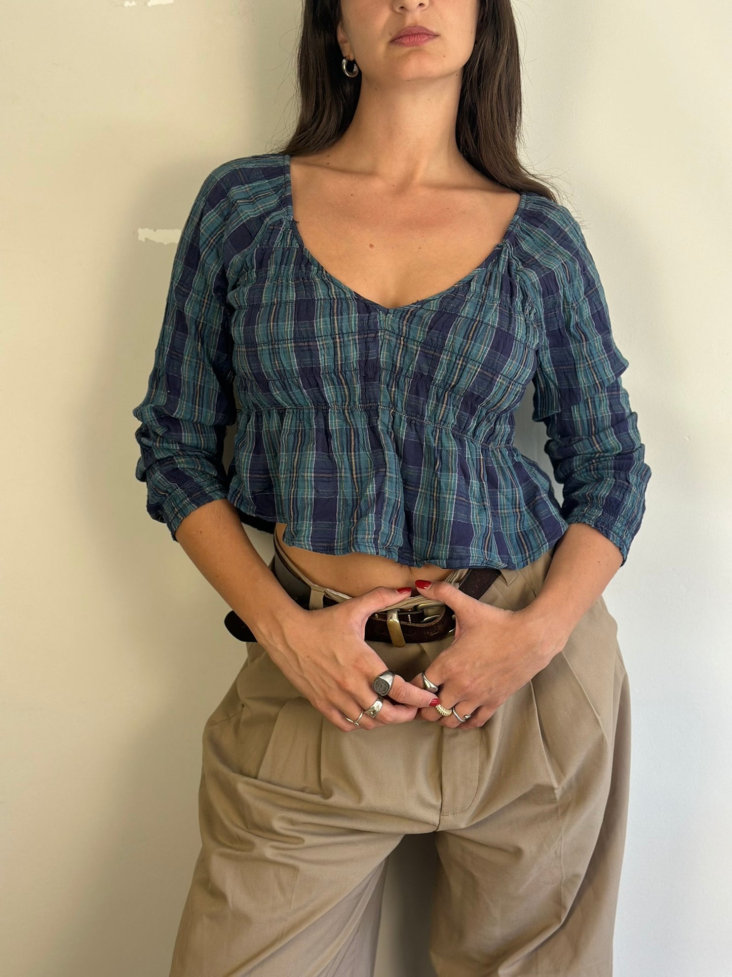 Vintage Plaid Top
