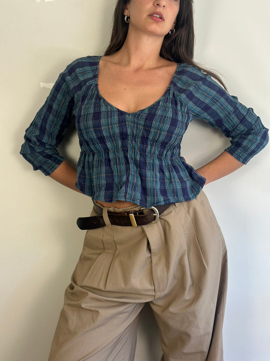 Vintage Plaid Top