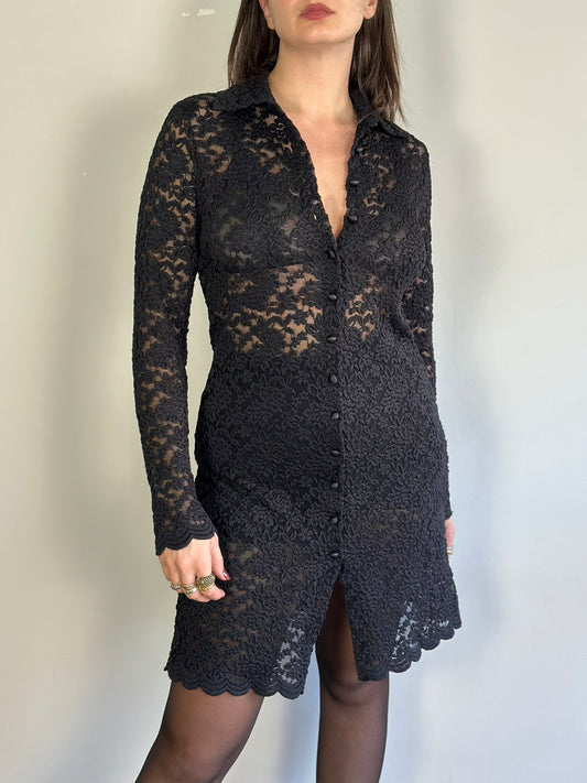 Vintage Lace Dress-Shirt