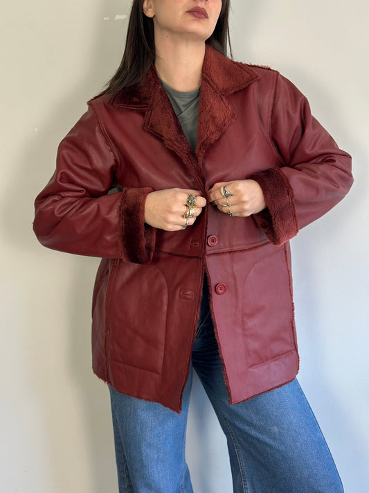 Vintage Red Leather Jacket