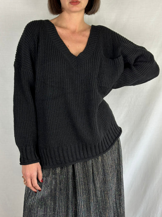 Black V-neck Sweater