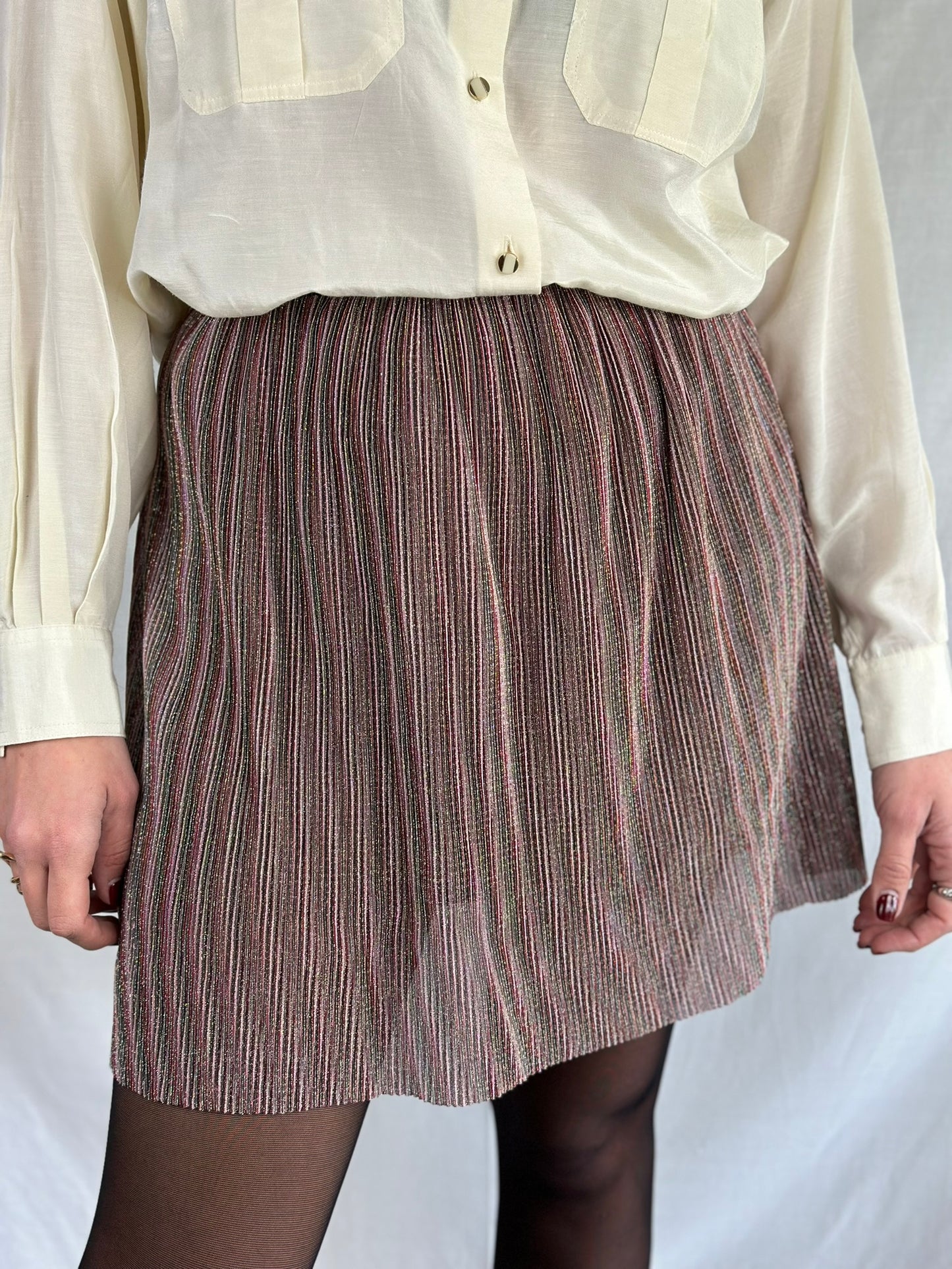 Pale Pink Mini Plisse Skirt