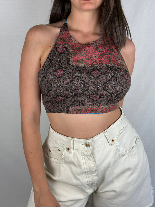 Silk Double Face Crop Top