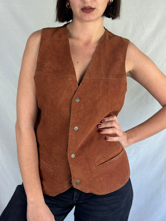 Golden Brown Suede Vest