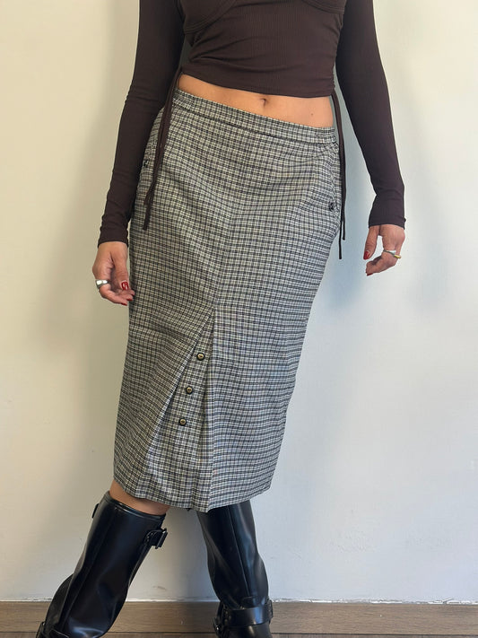 Checked Midi Skirt