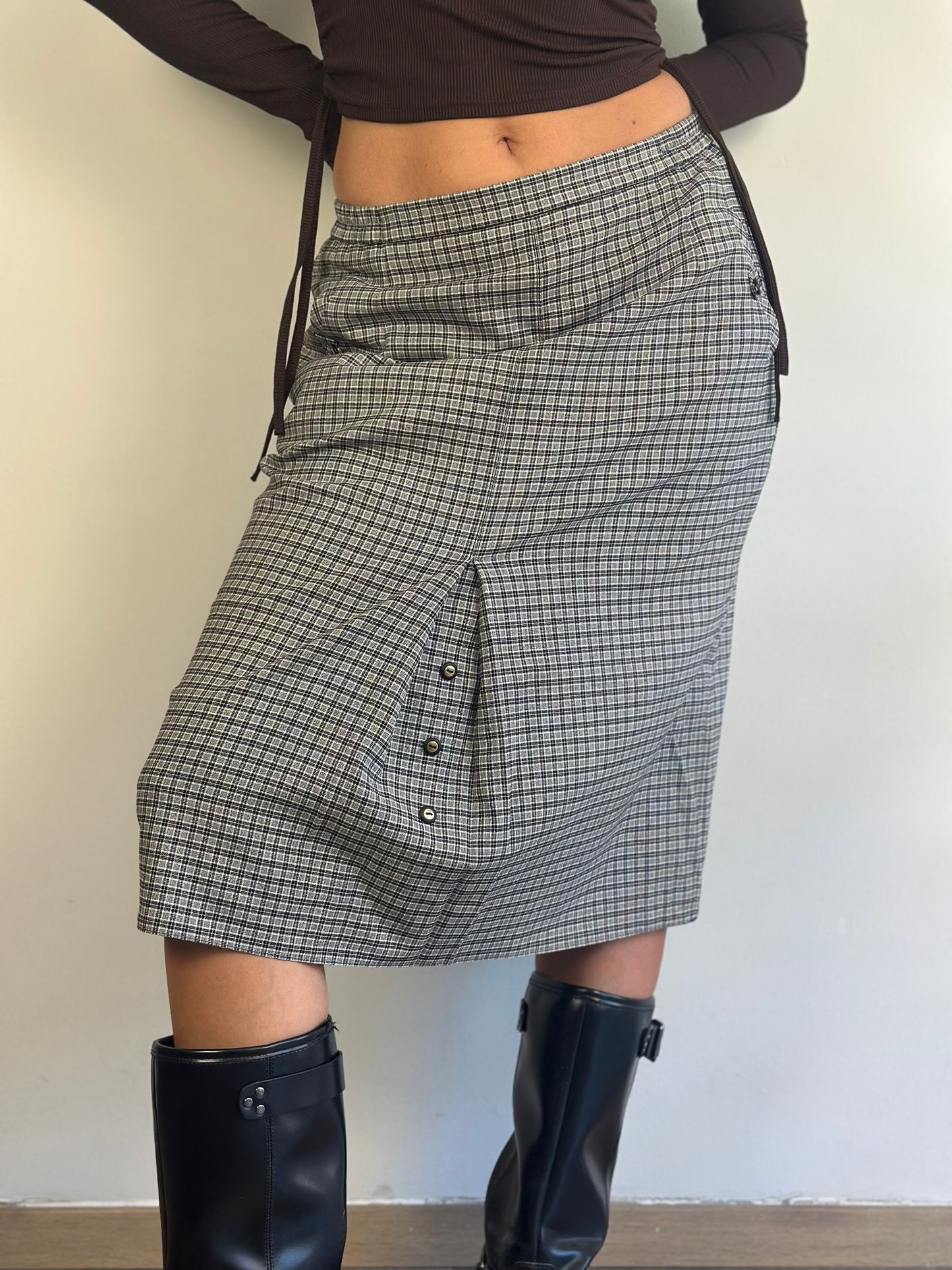 Checked Midi Skirt