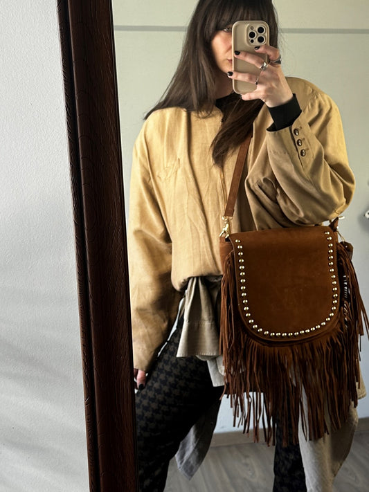 Suede Fringe Bag