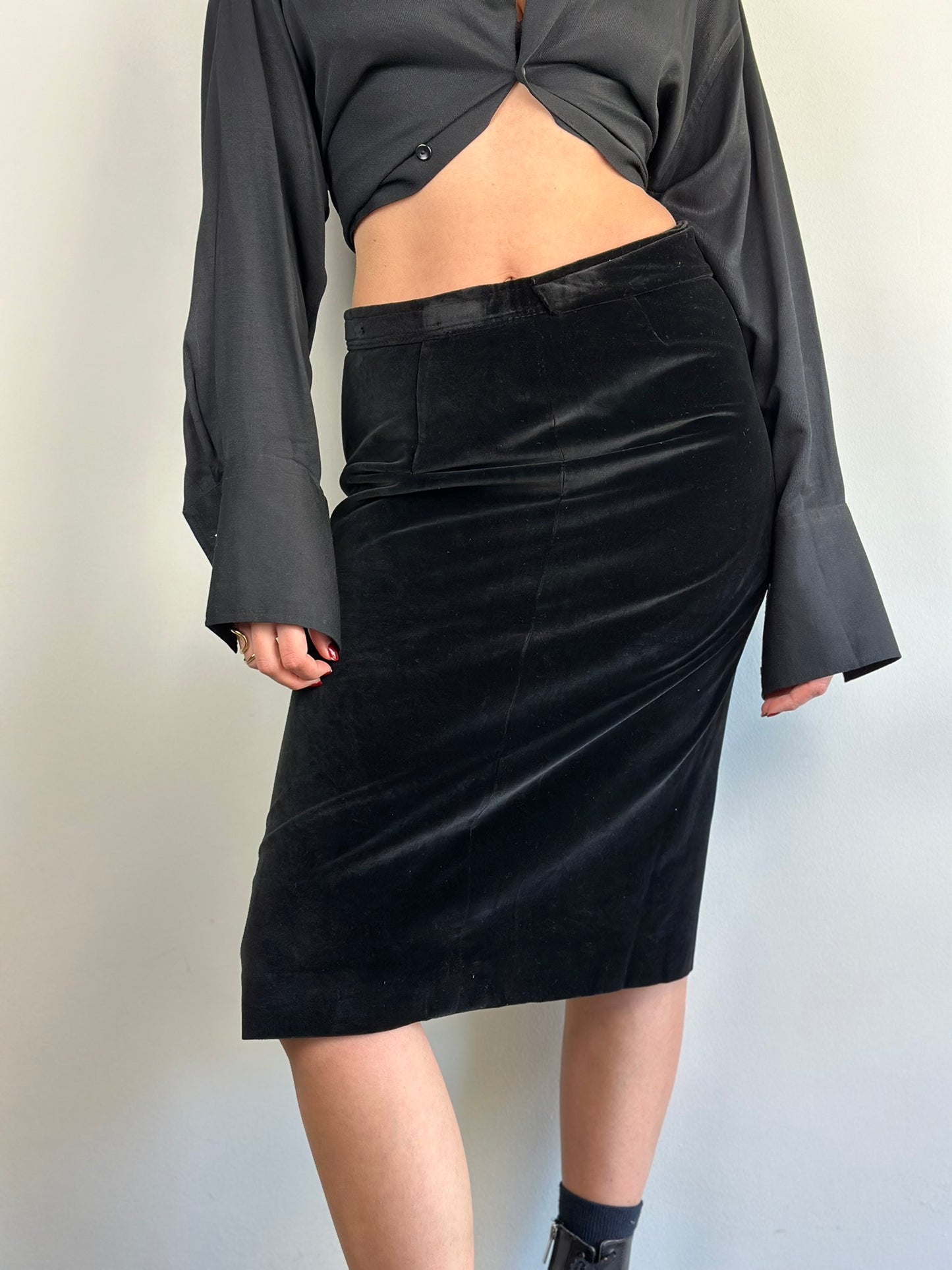 Velvet Midi Skirt