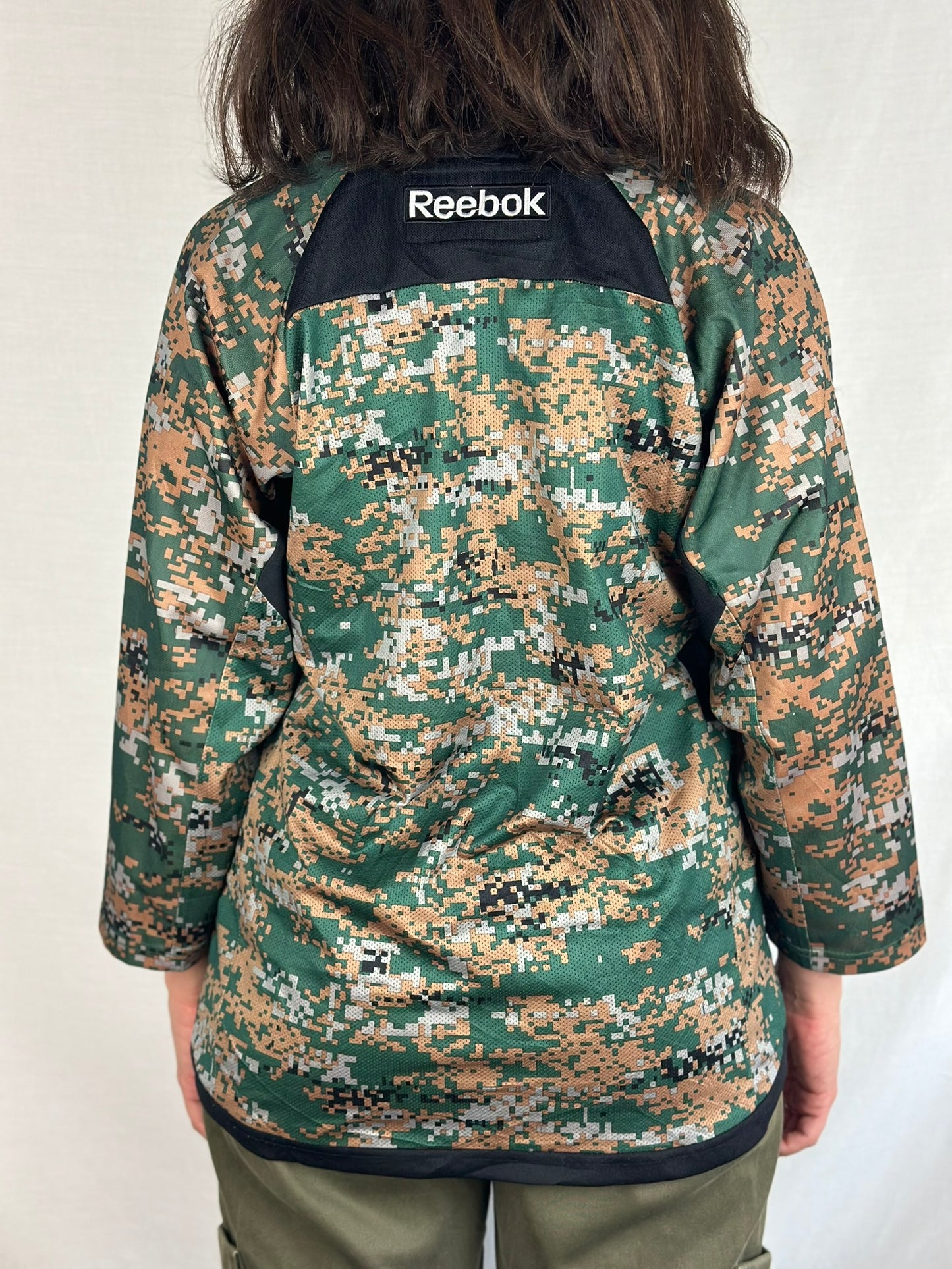 Military Camo NHL Boston Bruins Reebok Jersey Blouse