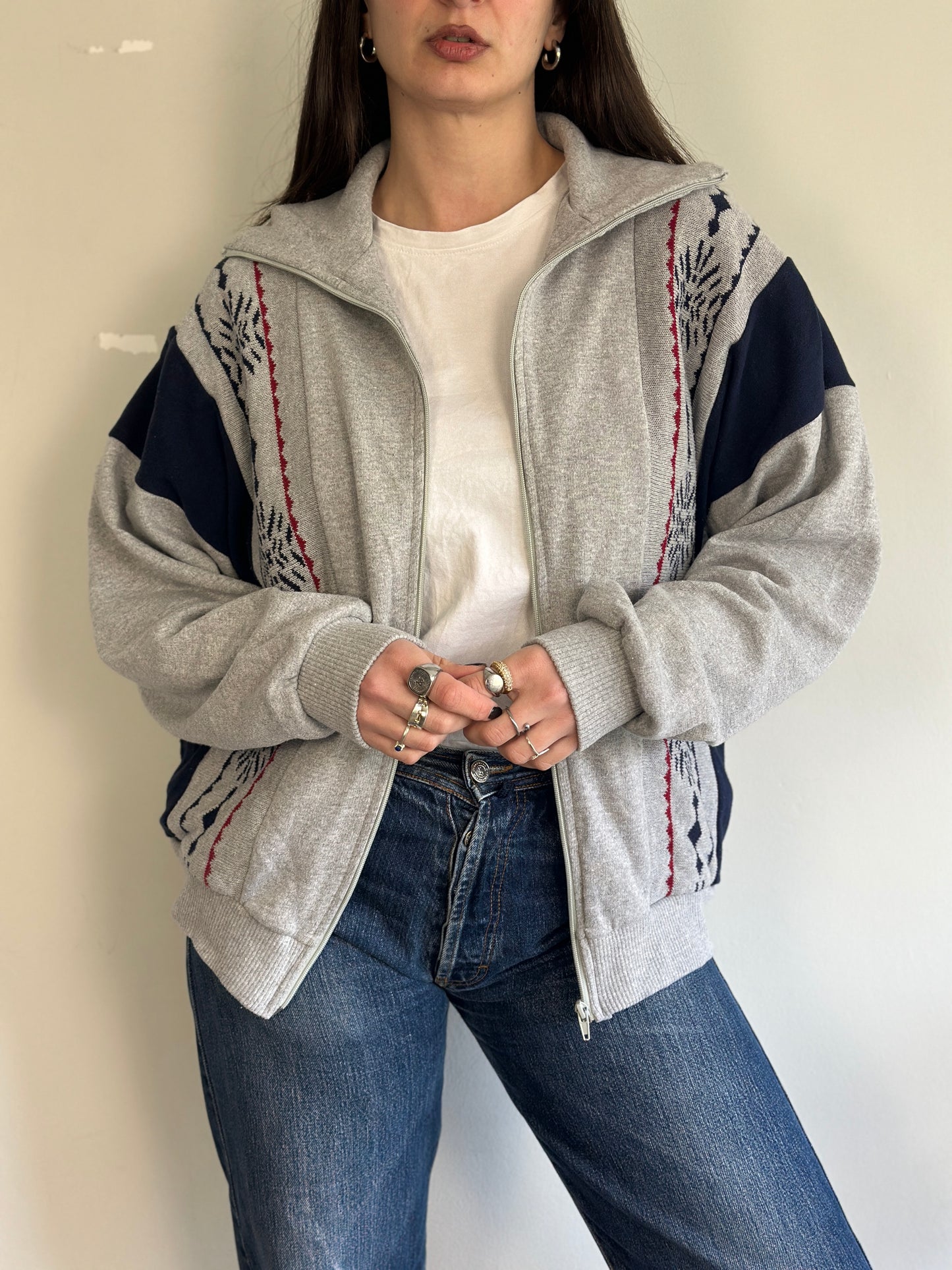 Vintage Athletic Cardigan with zipper