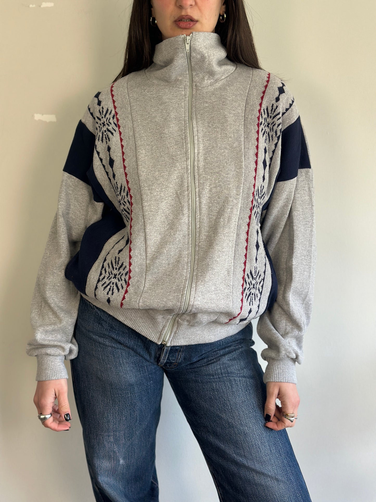 Vintage Athletic Cardigan with zipper