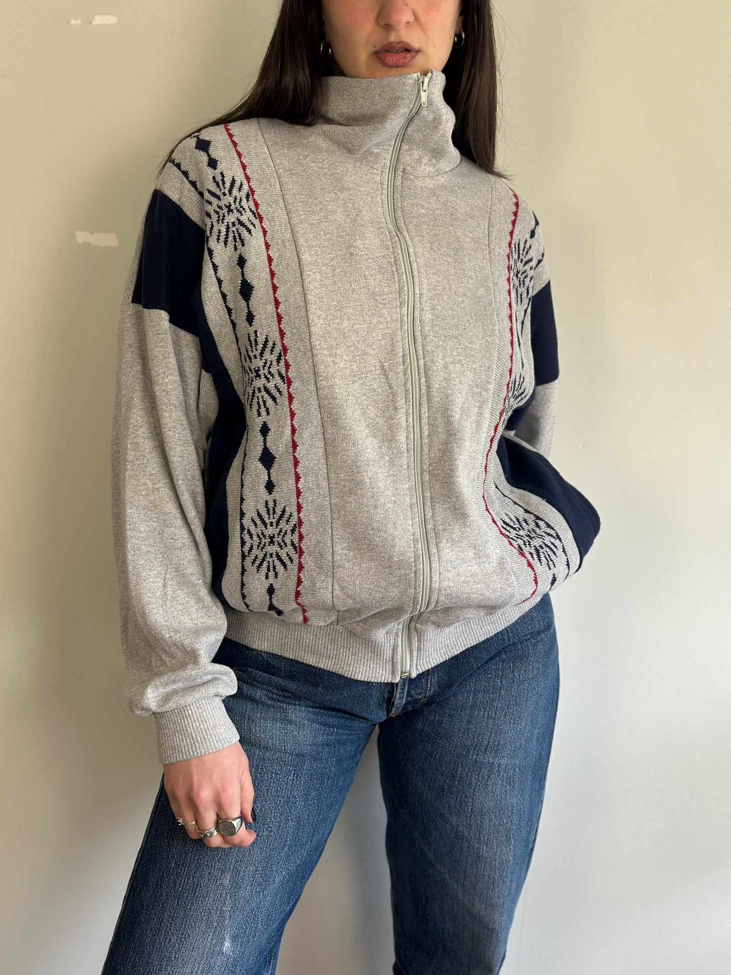 Vintage Athletic Cardigan with zipper