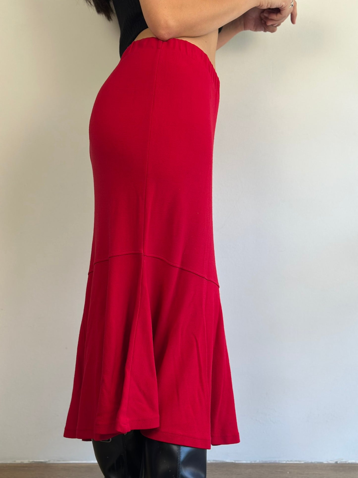 Vintage Red Midi Skirt