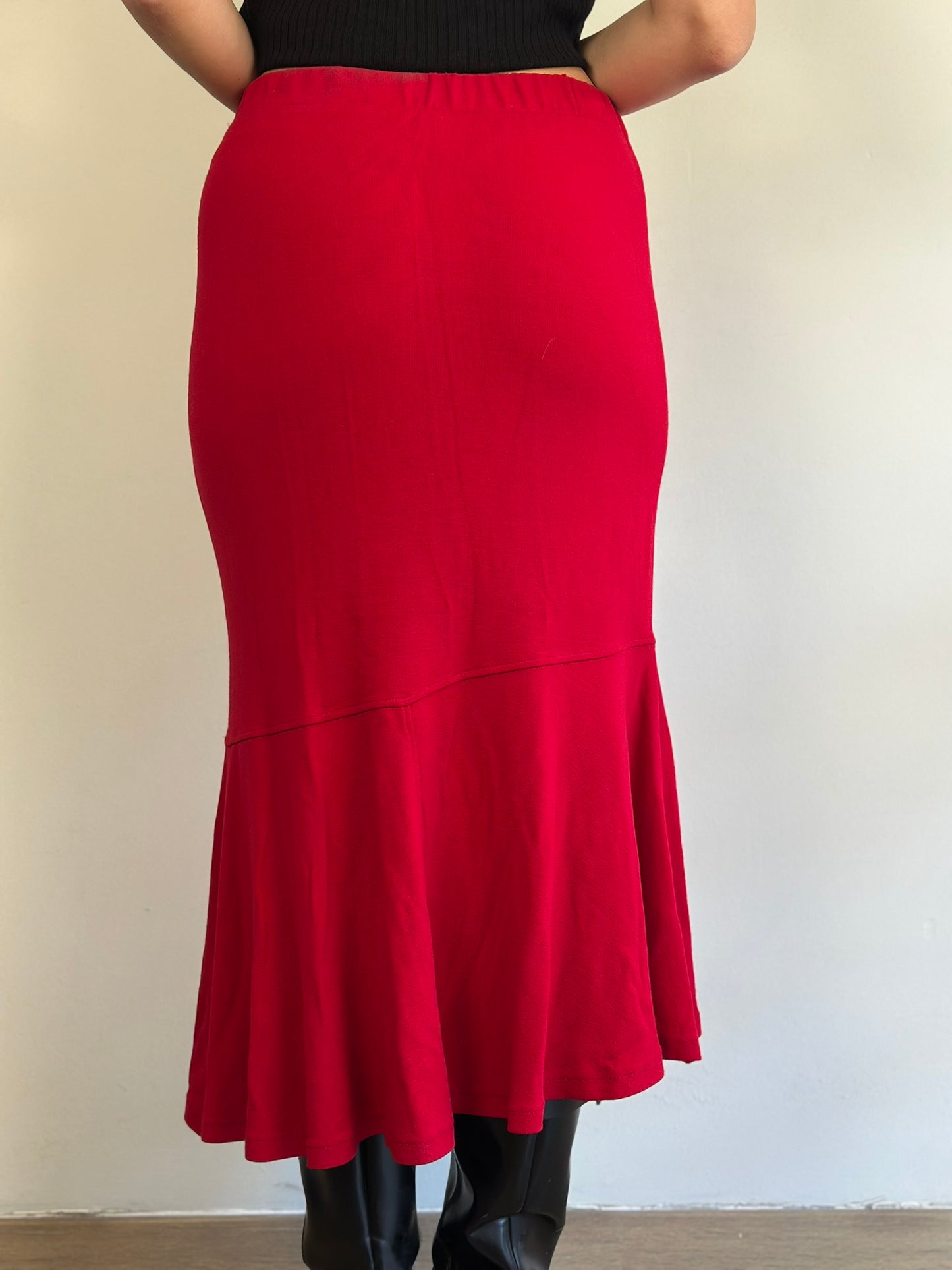 Vintage Red Midi Skirt