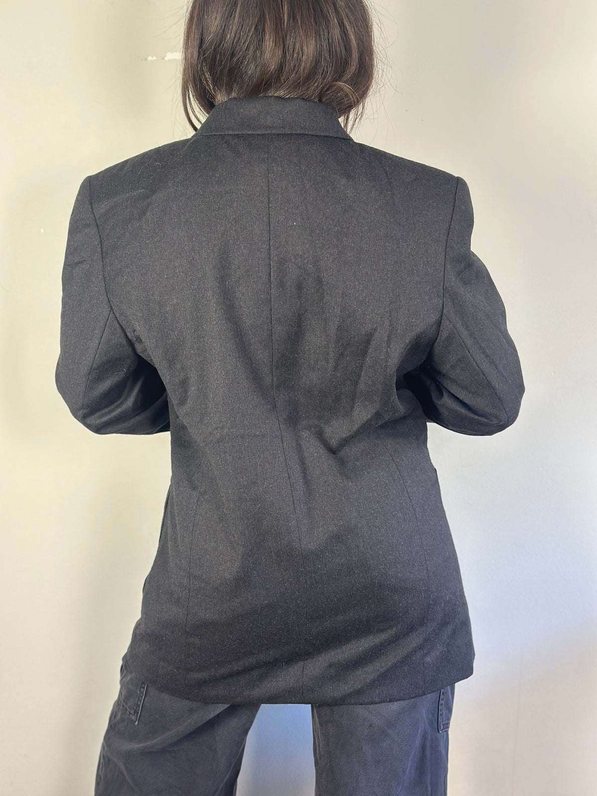 Vintage Wool Dark Grey Blazer