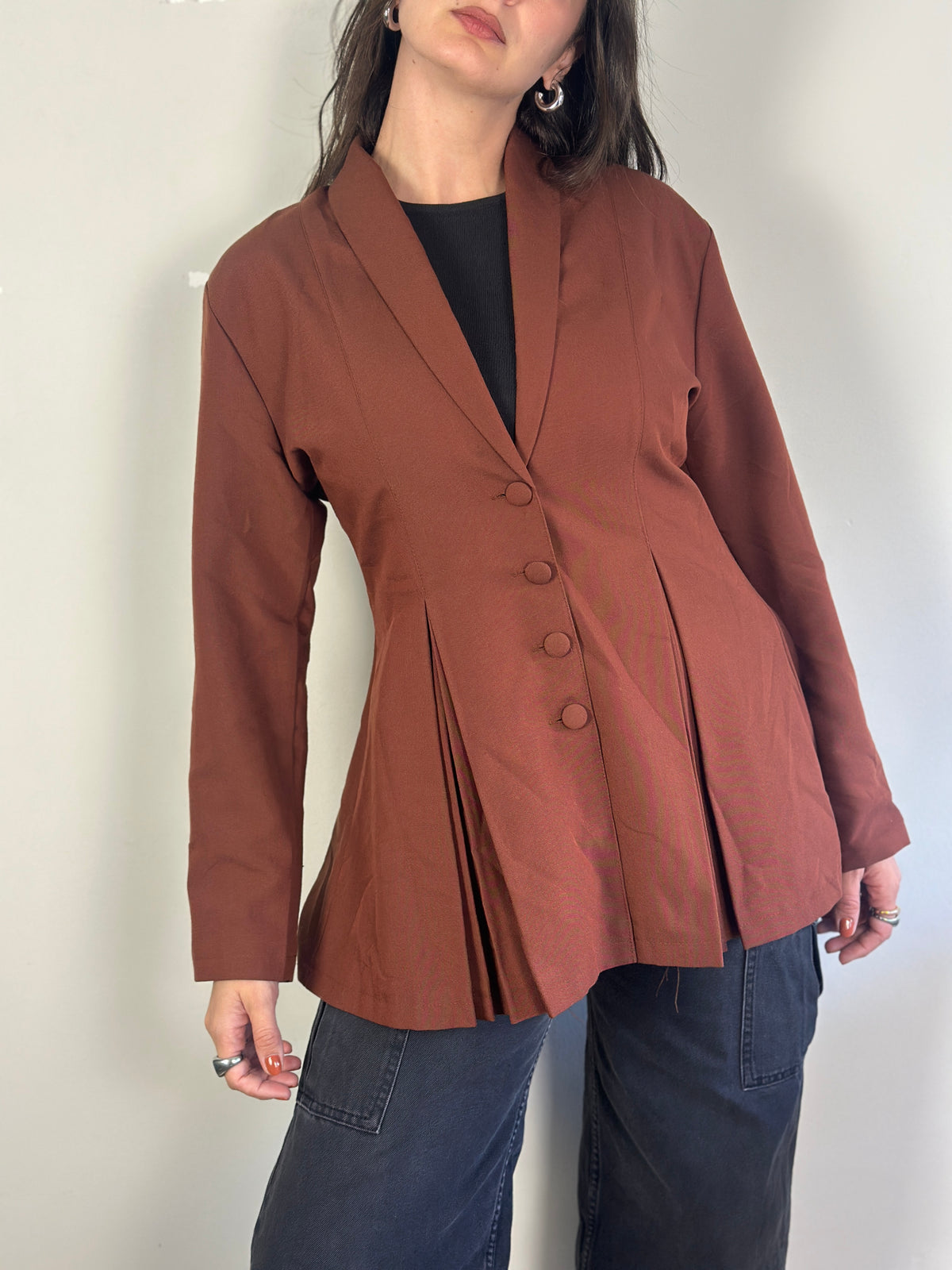 Vintage Pleated Blazer